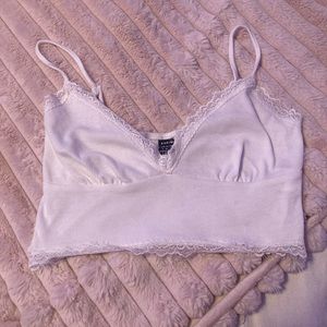 White cropped shein lace tank top. Never worn